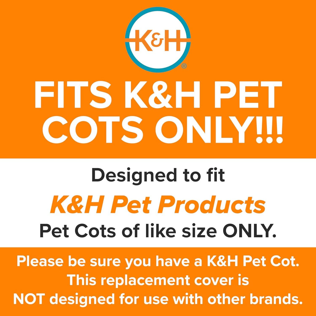 Dog Cot Replacement Cover, Designed to Fit K&H Medium Pet Cots (Sold Separately), Indoor Outdoor, Breathable Cooling Mesh Center, Machine Washable - Medium 32 X 25In Gray