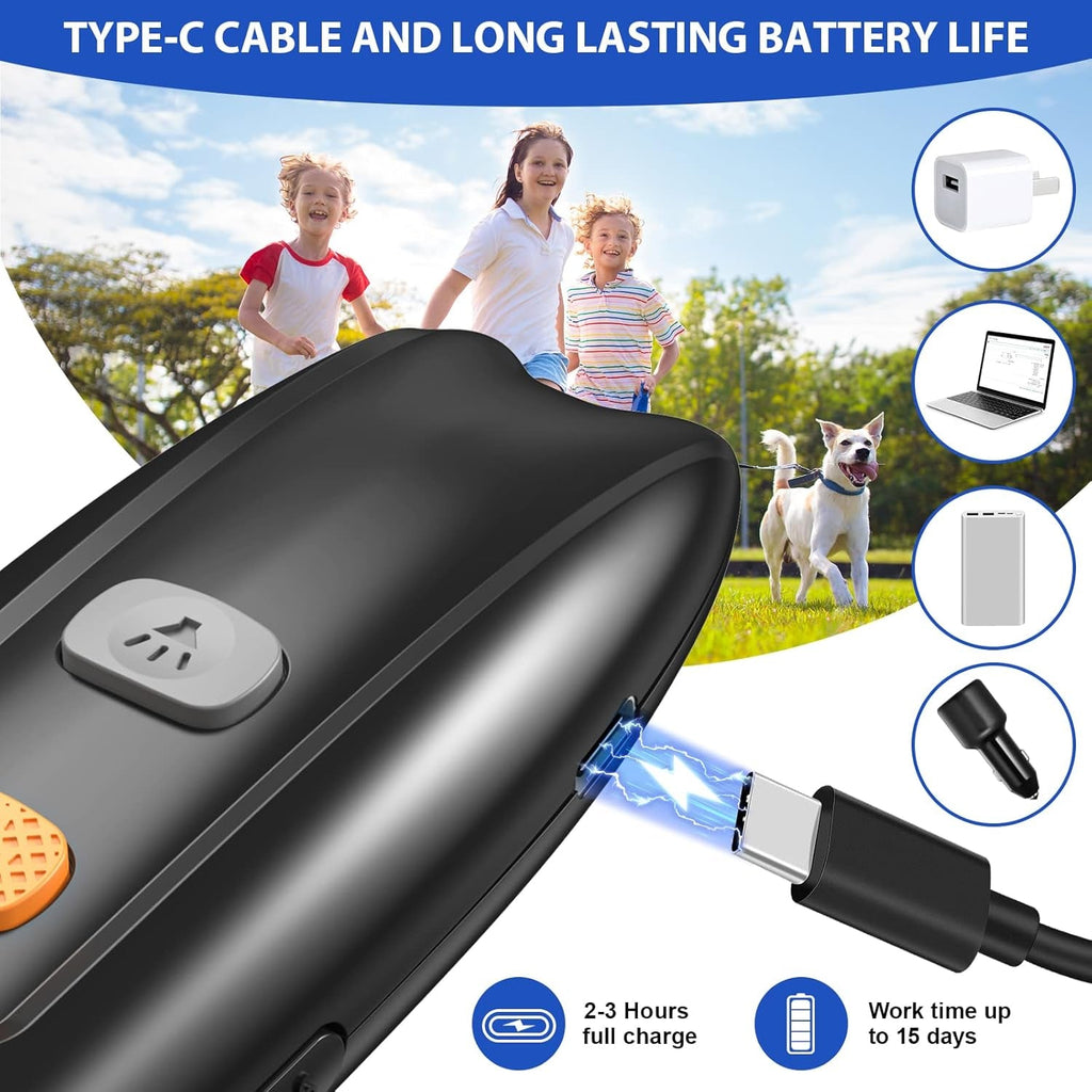 Ultrasonic Dog Bark Control Device - 3 Modes, LED Light & SOS, 20Ft Range