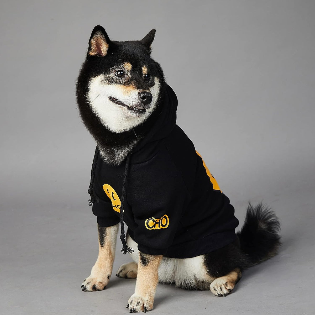 Smiley Dog Hoodie Stylish Dog Clothes Smiley Face Sweater Cotton Sweatshirt Fashion Outfit for Dogs Cats Puppy Small Medium Large (2XL, Black)