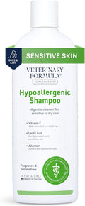 Clinical Care Hypoallergenic Shampoo for Dogs and Cats, 16 Oz – Gentle, Fragrance-Free Formula for Allergies and Sensitive Skin, Supports Healthy Skin and Coat