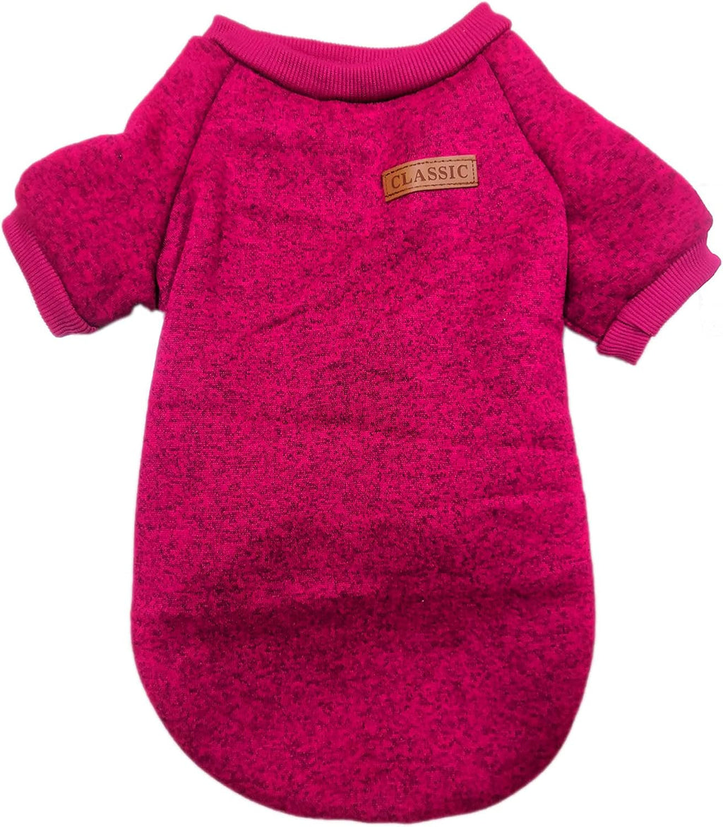 Small Dog Sweater Warm Winter Puppy Pet Coat Soft Sweater Clothes for Small Dogs Outfit (XS, Wine Red)
