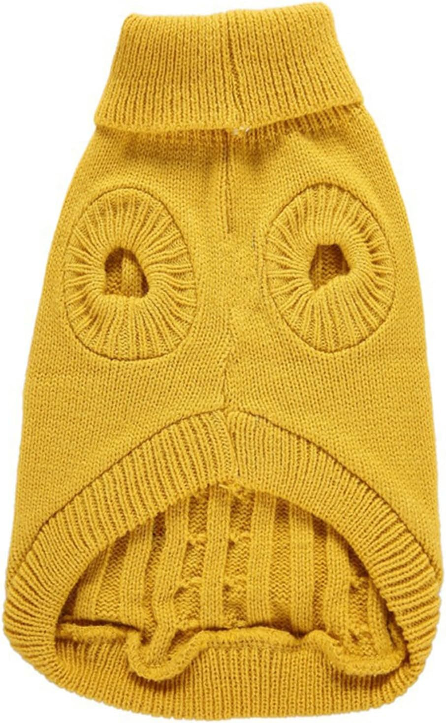 Knitted Winter Sweater for Small Dogs and Cats - X-Small, Yellow