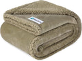 Waterproof Dog Blanket for Medium Large Dog Puppy Cat Throw for Couch Cover Leakproof Protection, Sherpa Fleece, Reversible Soft Washable 60X40 Taupe Taupe