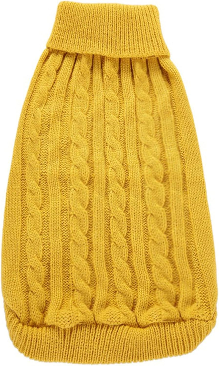 Knitted Winter Sweater for Small Dogs and Cats - X-Small, Yellow