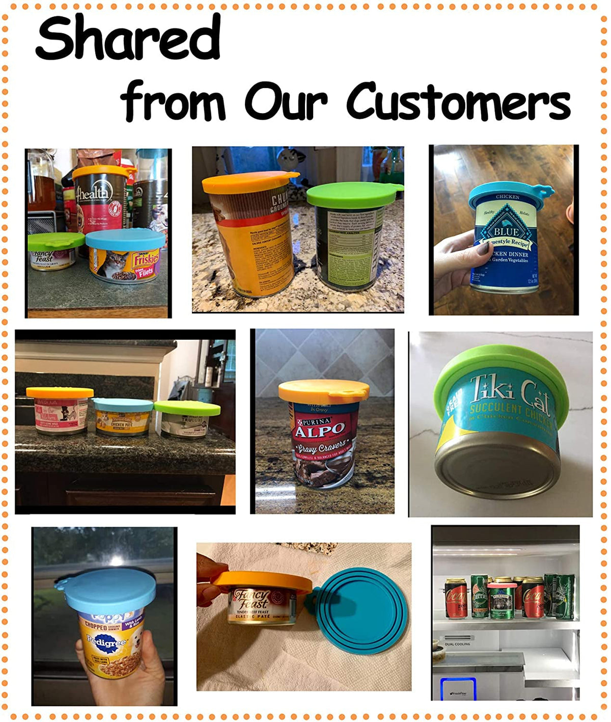 Pet Food Can Cover Silicone Can Lids for Dog and Cat Food(Universal Size,One Fit 3 Standard Size Food Cans),Multi-Colored