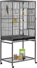 Spacious 54-Inch Wrought Iron Bird Cage for Small Parrots, Parakeets, and Finches - Perfect Home for Your Feathered Friends!