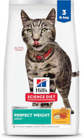 Perfect Weight, Adult 1-6, Weight Management Support, Dry Cat Food, Chicken Recipe, 3 Lb Bag