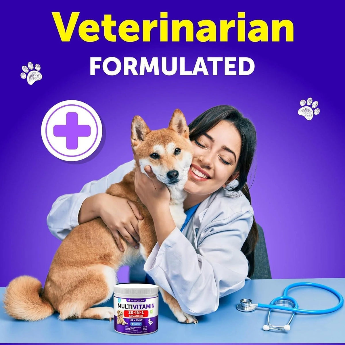 20-in-1 Dog Multivitamin Chewable Treats with Glucosamine & Omega-3