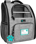 Dog Backpack Carrier for Small Large Cat, Pet, Puppy, Ventilated Pet Hiking Backpack Travel Bag, Airline Approved Cat Backpack Carrier, Camping Biking Dog Bag up to 18Lbs Pet, Grey