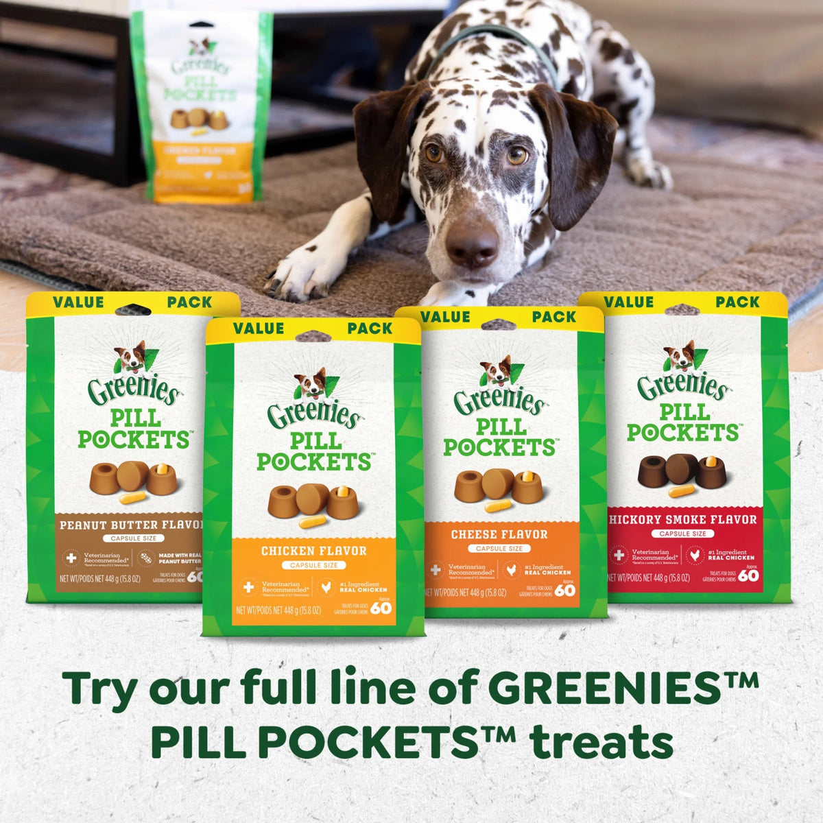 Greenies Pill Pockets Dog Treats - Hickory Smoke Flavor, Large Size, 7.9 Oz (30 Count)