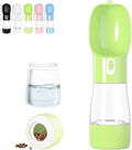 Ultimate Portable Dog Water Bottle with Leak-Proof Dispenser and Integrated Food Container - Perfect for Outdoor Adventures with Your Furry Friend - Green