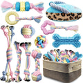 Ultimate Teething Puppy Chew Toys Set for Dental Health & Interactive Fun - Includes Storage Basket!