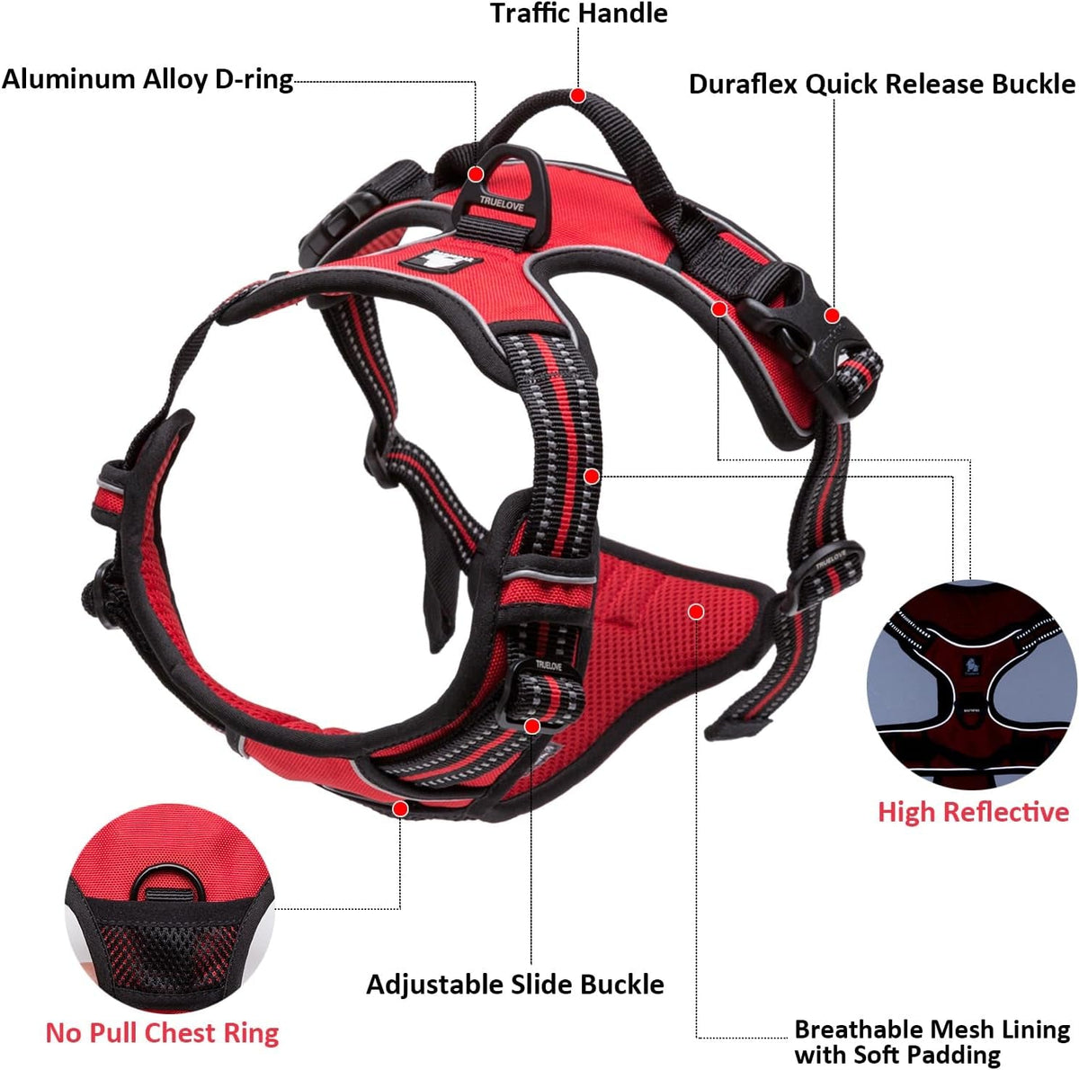 Adjustable No-Pull Dog Harness - Reflective Vest for Enhanced Comfort and Control, Available in Vibrant Colors (Blue, XS)