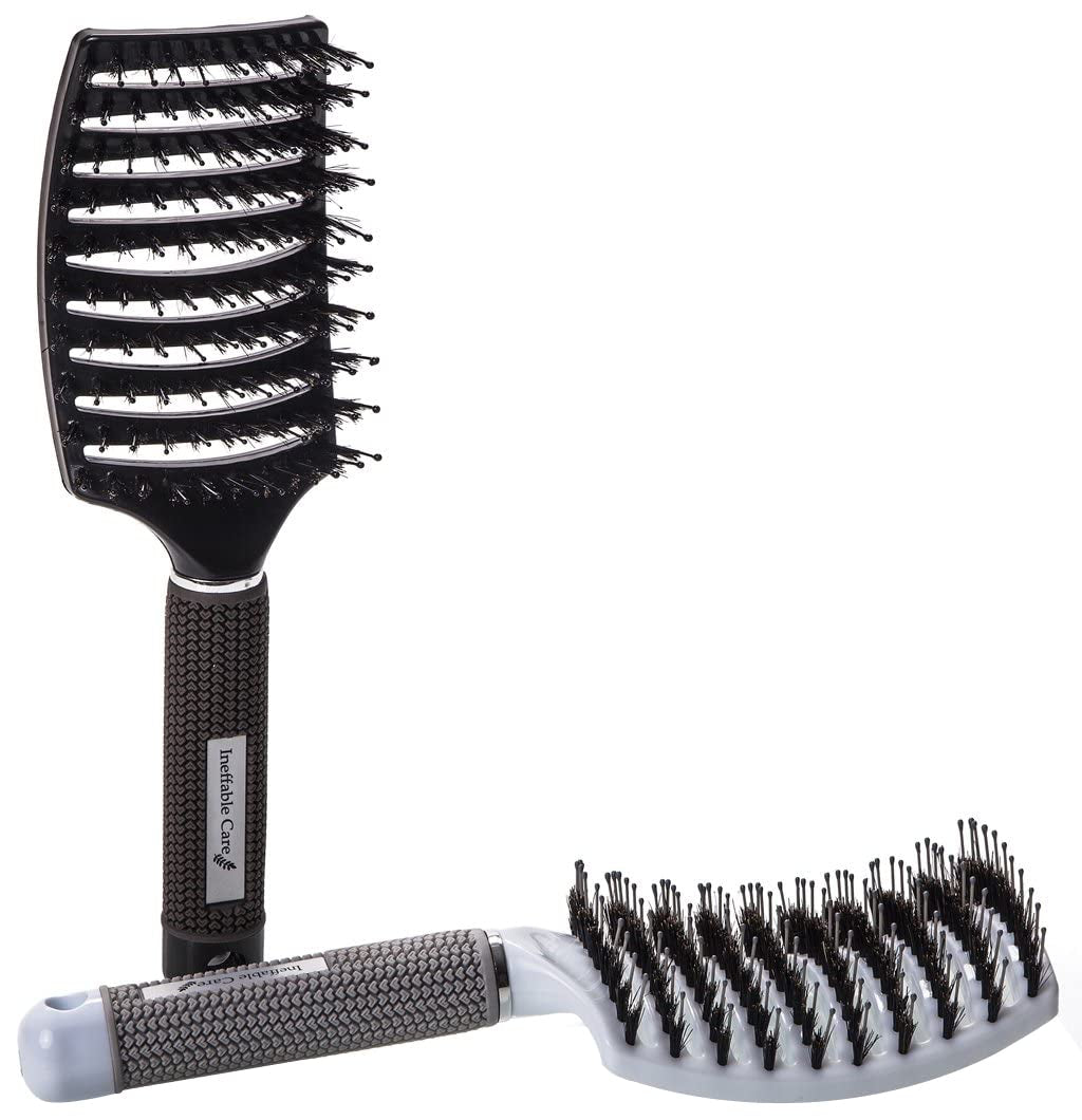 Professional Boar Bristle Hair Brush Set – Curved and Vented Detangling Brushes for All Hair Types – Ideal Gift Kit for Women