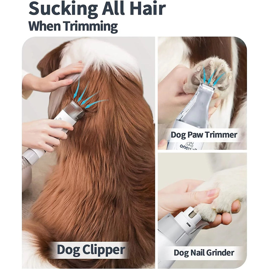 Ultimate 7-in-1 Dog Grooming Kit with Low Noise Vacuum - Effortless Pet Hair Removal & Professional Grooming Tools for Dogs and Cats