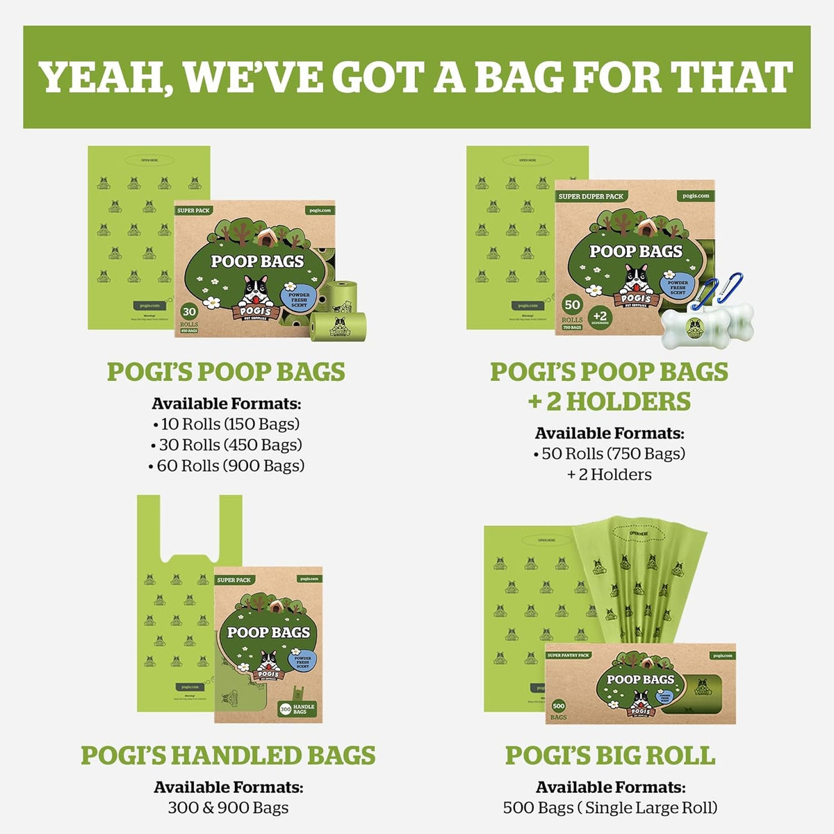 Pogi’S Dog Poop Bags – Leak-Proof & Extra Thick Pet Waste Bags (Fresh Scent, 10 Rolls, 150-Count)