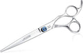 7-Inch Ergonomic Dog Grooming Scissors - Premium Pet Grooming Shears with Offset Handle and Jewelled Screw, Ideal for Cats and Dogs, Comfortable and Sharp, Perfect Holiday Gift