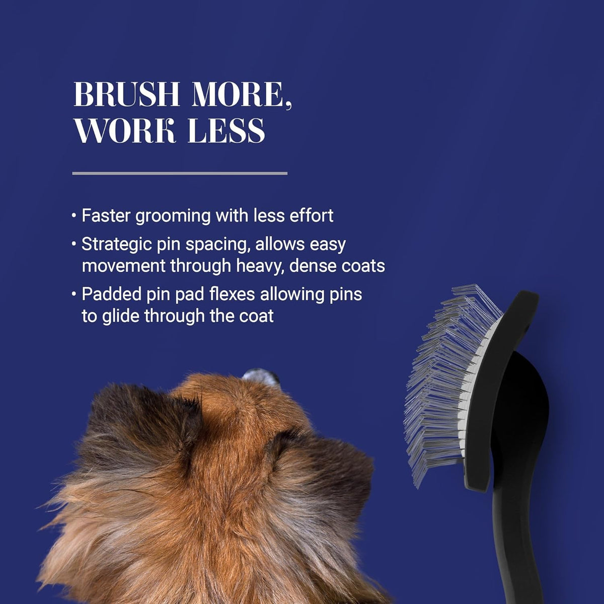 Big K Dog Slicker Brush for Dogs (Goldendoodles, Labradoodles, Poodles), Groom like a Professional, Fluff Detangle Style, Saves Time Energy, Black, Large