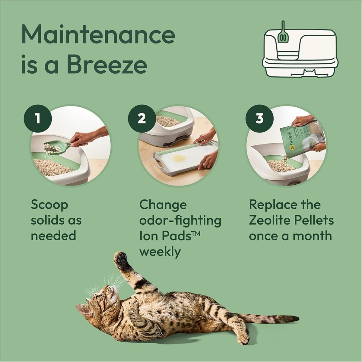 Purina  Scented Litter Pellets, Breeze Enhanced Refill Litter Pellets in Recyclable Box - (4) 7 Lb. Bags