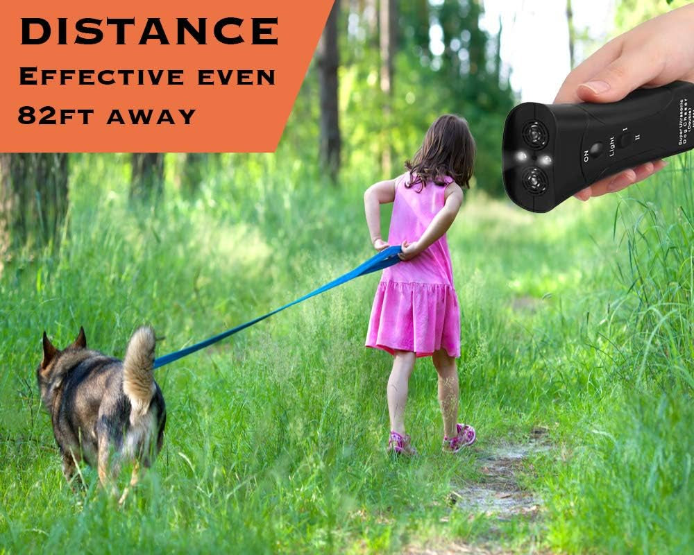 Ultrasonic Dog Bark Control Device – Handheld Trainer with LED Flashlight & Wrist Strap