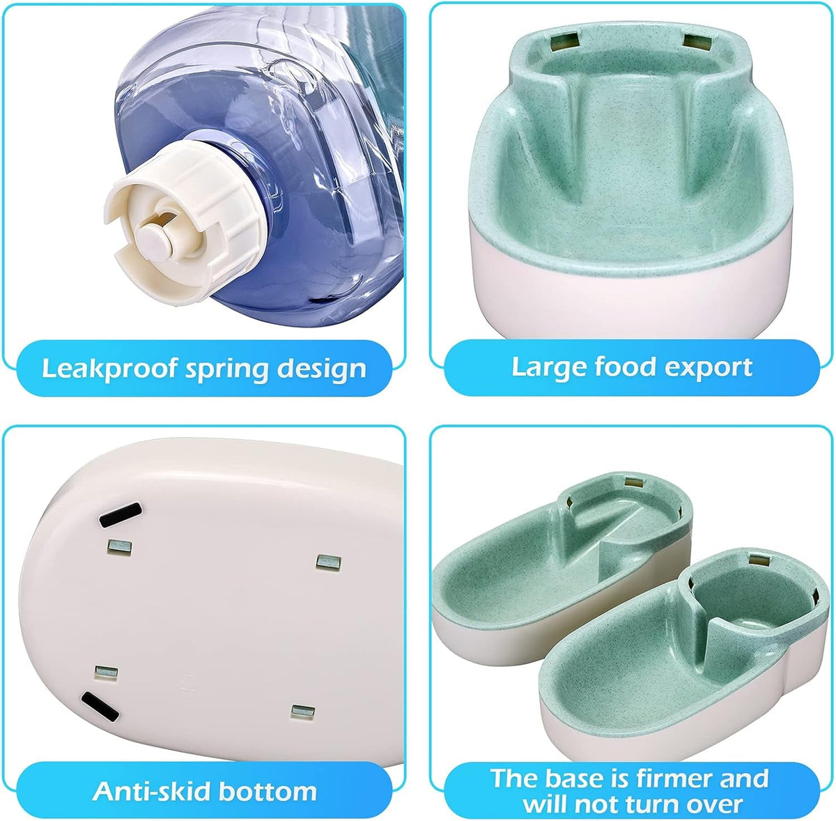 Automatic Pet Feeder & Water Dispenser Set - 1 Gallon Each for Dogs & Cats
