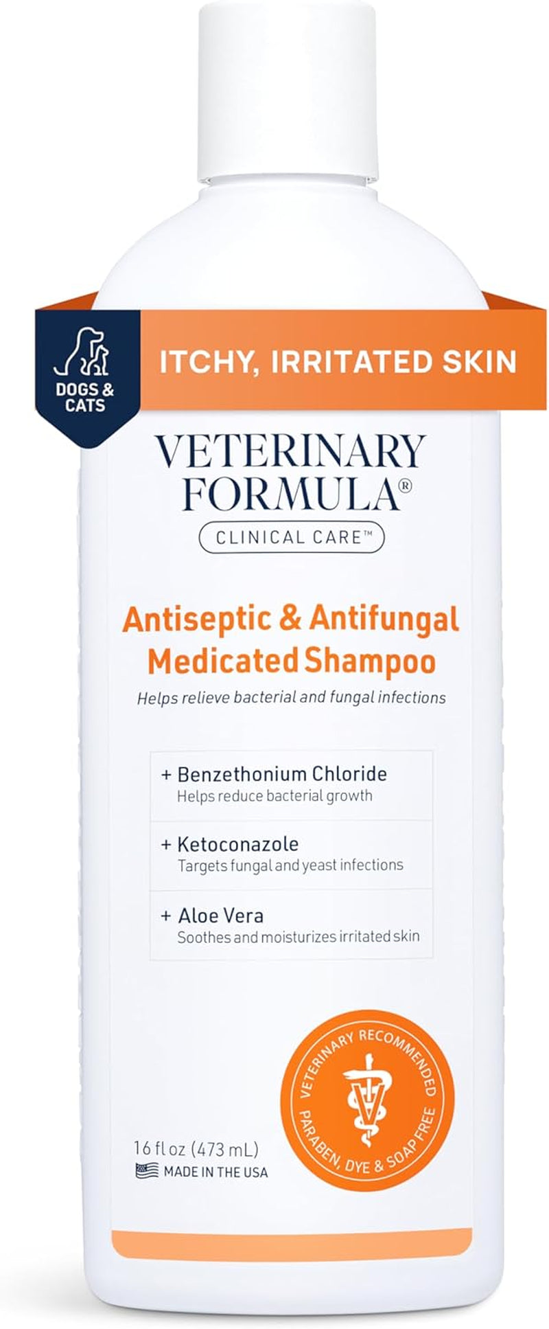 Veterinary Formula Clinical Care Pet Shampoo for Dogs & Cats - 16 Fl Oz, Paraben & Soap-Free