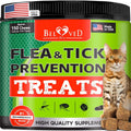 Natural Flea & Tick Chewable Treats for Cats - Salmon Flavor, Daily Soft Chews