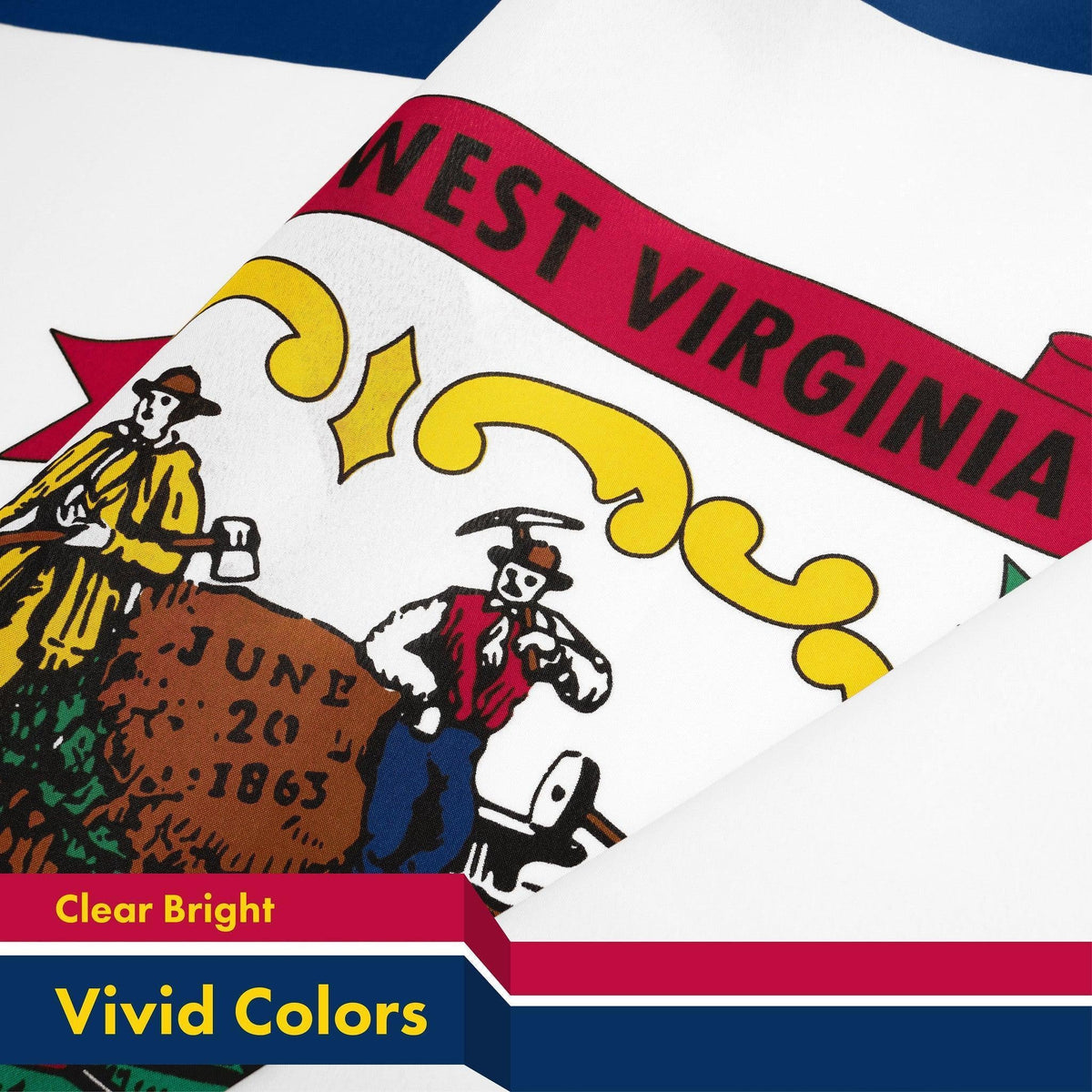 G128 5 Pack: West Virginia WV State Flag 3X5 Ft Liteweave Pro Series Printed 150D Polyester Indoor/Outdoor, Vibrant Colors, Brass Grommets, Thicker and More Durable than 100D 75D Polyester