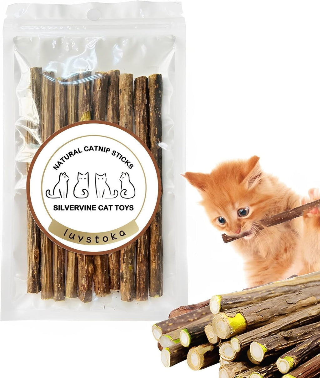 Ultimate Silvervine & Matatabi Catnip Toy Set - 10 Engaging Chew Sticks & Wand Toys for Happy, Healthy Cats!