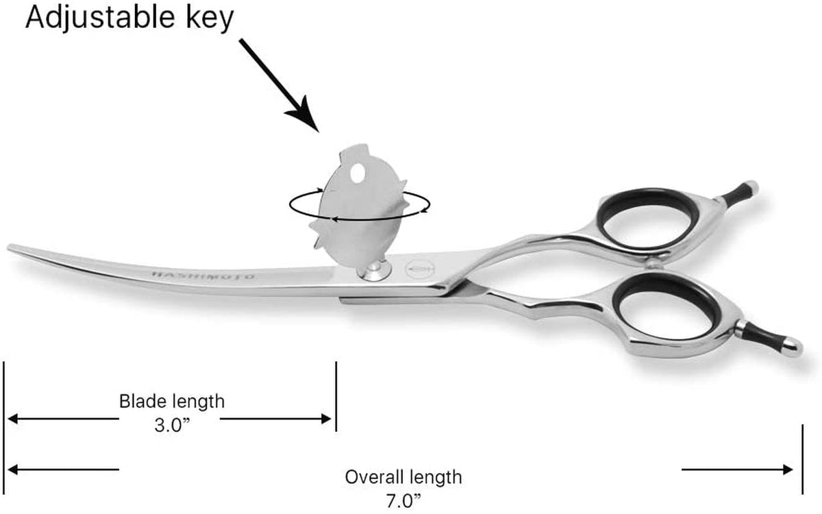 Dog Scissors for Grooming, Curved Dog Grooming Scissors with Safety round Tips, 6.5 Inch, Curved Blade, Light Weight, No Stabbing with Blunt Tip.