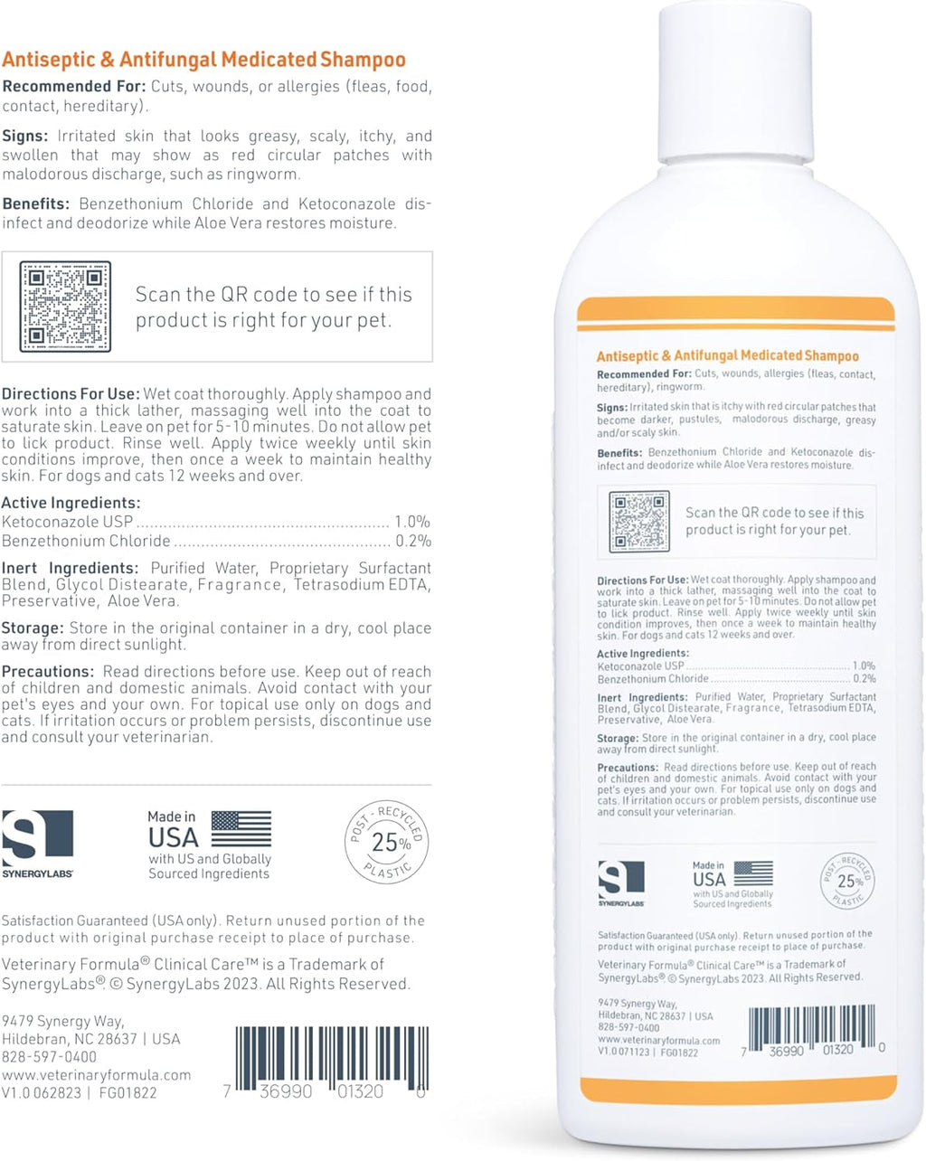 Veterinary Formula Clinical Care Pet Shampoo for Dogs & Cats - 16 Fl Oz, Paraben & Soap-Free
