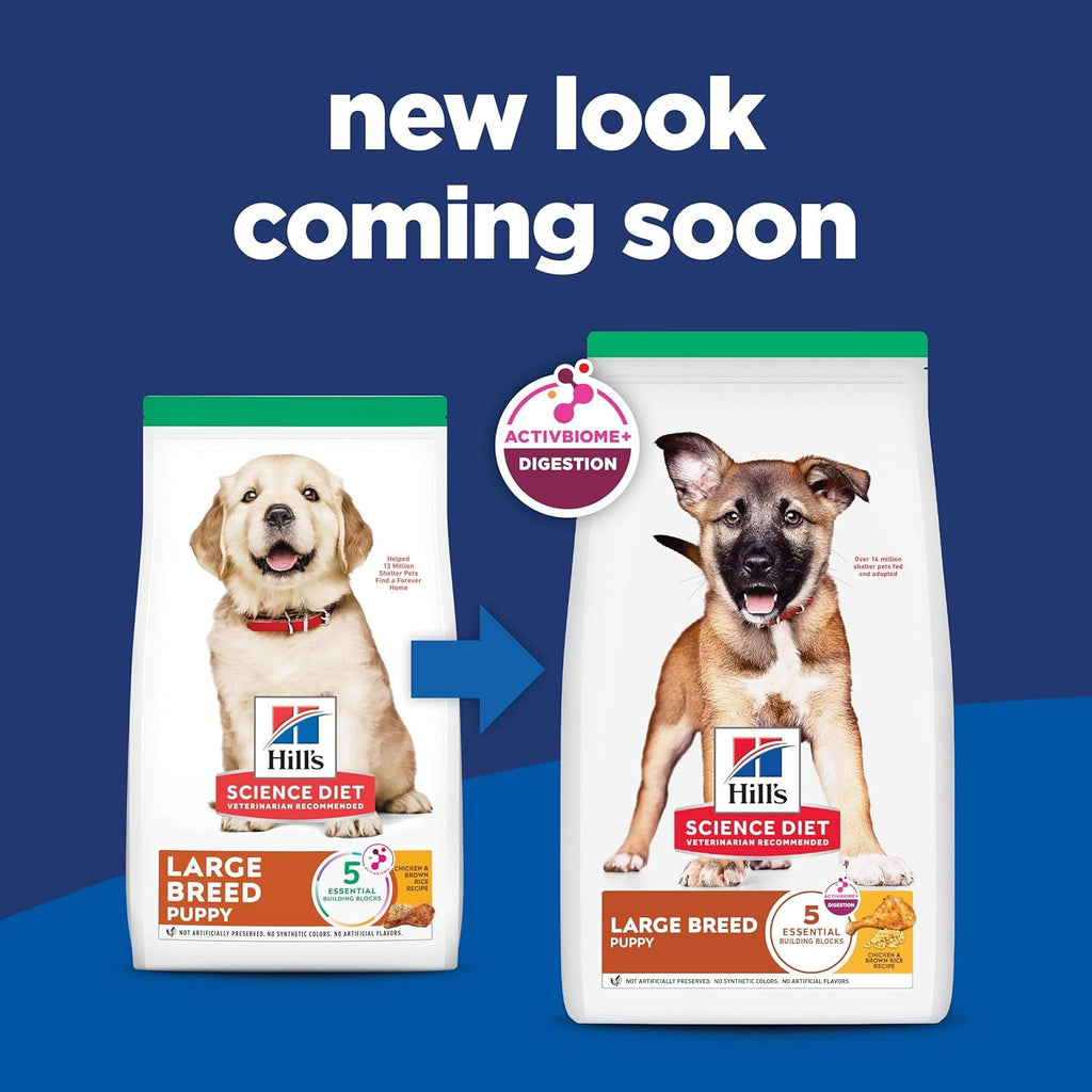 Large Breed Puppy Food, DHA to Support Healthy Development, Chicken & Brown Rice Dry Dog Food, 15.5 Lb. Bag