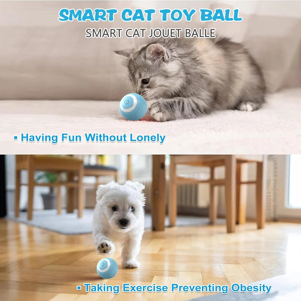 Electric Rolling Ball Cat Toy - USB Rechargeable, Auto Obstacle Avoidance