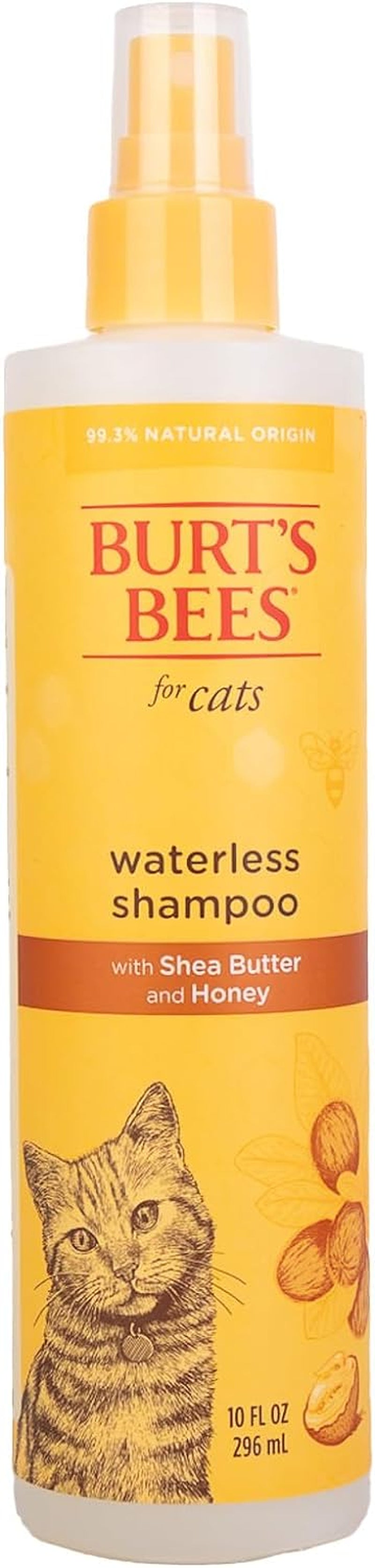 Waterless Cat Shampoo Spray, No-Rinse Cat Dry Shampoo with Shea Butter & Honey for Gentle Cleaning between Baths, Ph Balanced, No Harsh Detergents, 10 Fl Oz
