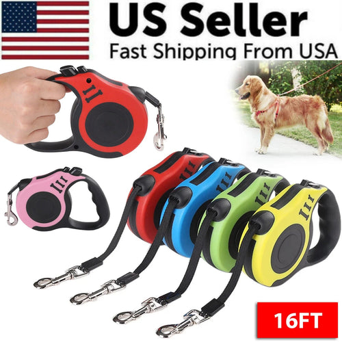 16.5FT Retractable Dog Leash - Automatic Walking Lead for Small & Medium Dogs