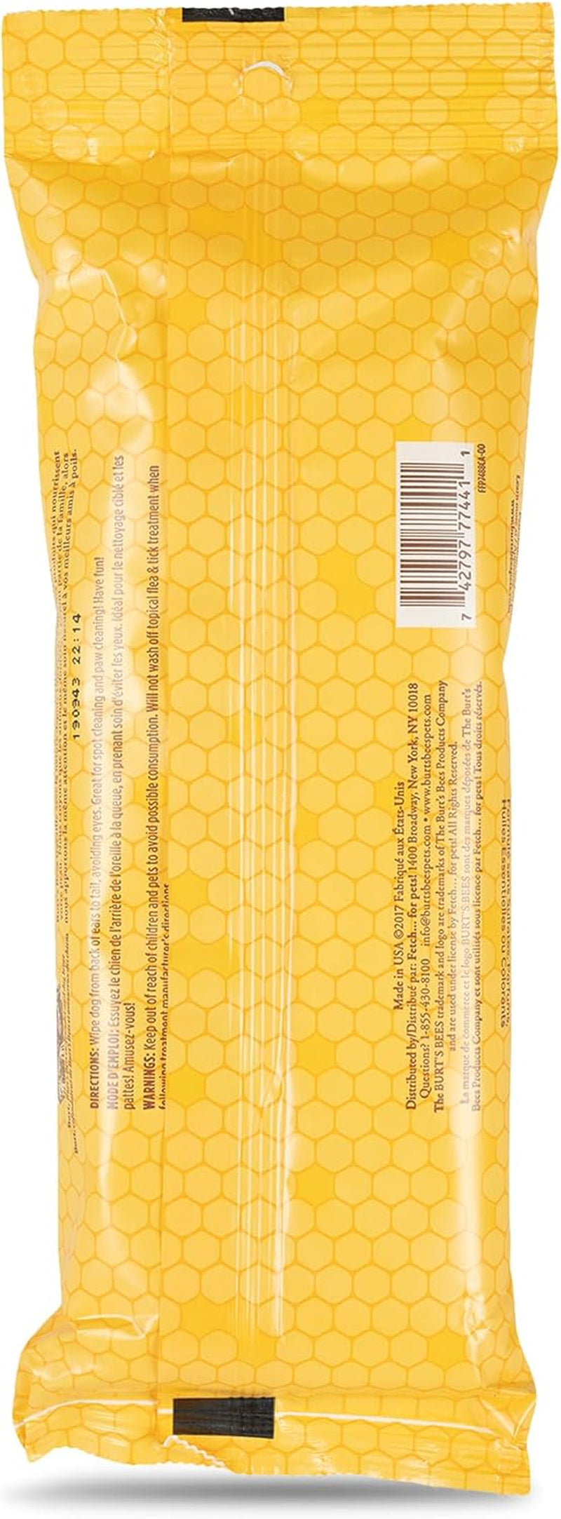 Honey Multipurpose Dog Grooming Wipes, Gentle Hypoallergenic Spot Cleaning Sheets, Ph Balanced Natural Origin Formula for Paws, Face and Butt, 50 Count