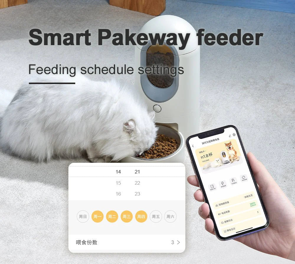 HEYBO Automatic Cat Feeder Timed Cat Food Dispenser Wifi with APP Control for Remote