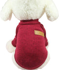 Small Dog Sweater Warm Winter Puppy Pet Coat Soft Sweater Clothes for Small Dogs Outfit (XS, Wine Red)