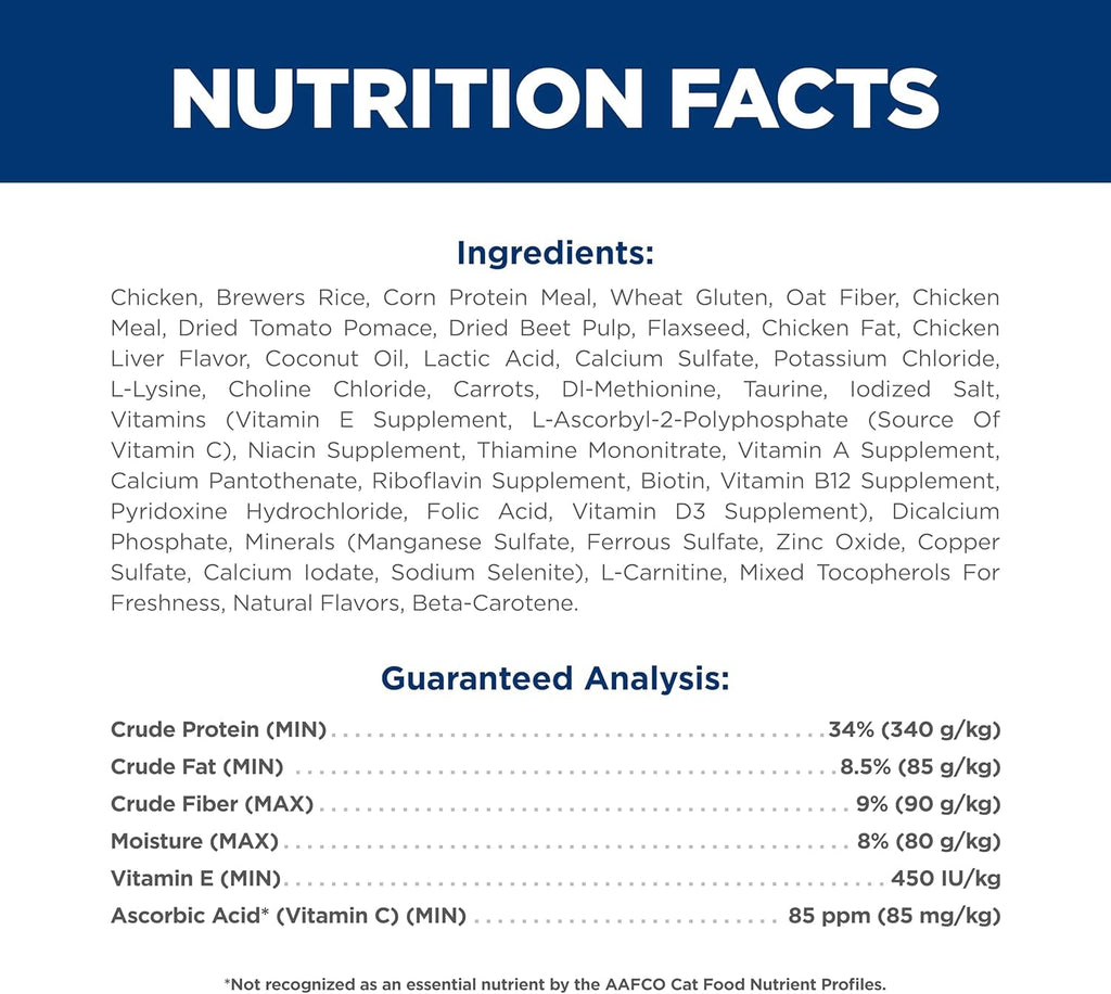Perfect Weight, Adult 1-6, Weight Management Support, Dry Cat Food, Chicken Recipe, 3 Lb Bag