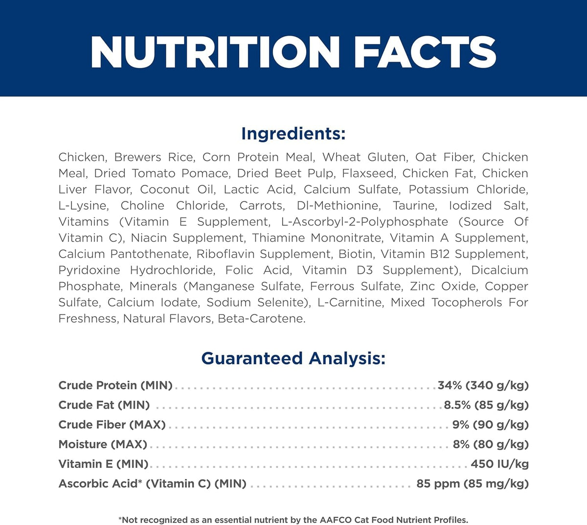 Perfect Weight, Adult 1-6, Weight Management Support, Dry Cat Food, Chicken Recipe, 3 Lb Bag