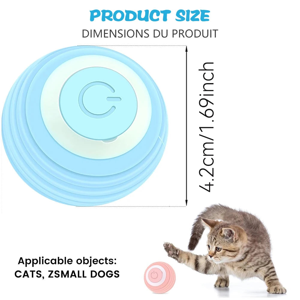 Electric Rolling Ball Cat Toy - USB Rechargeable, Auto Obstacle Avoidance