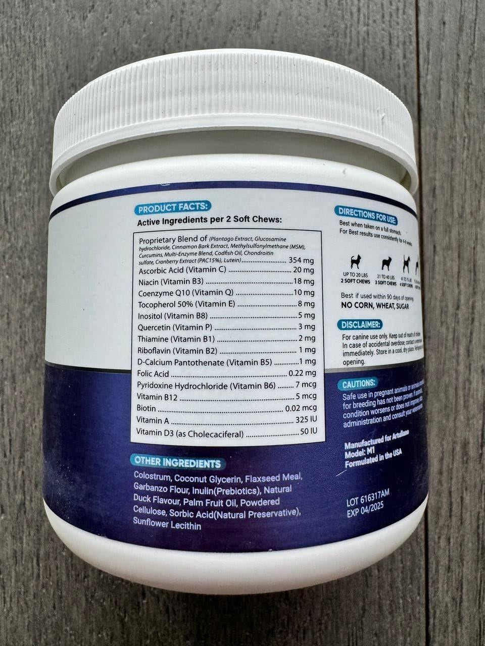 20-in-1 Dog Multivitamin Chewable Treats with Glucosamine & Omega-3