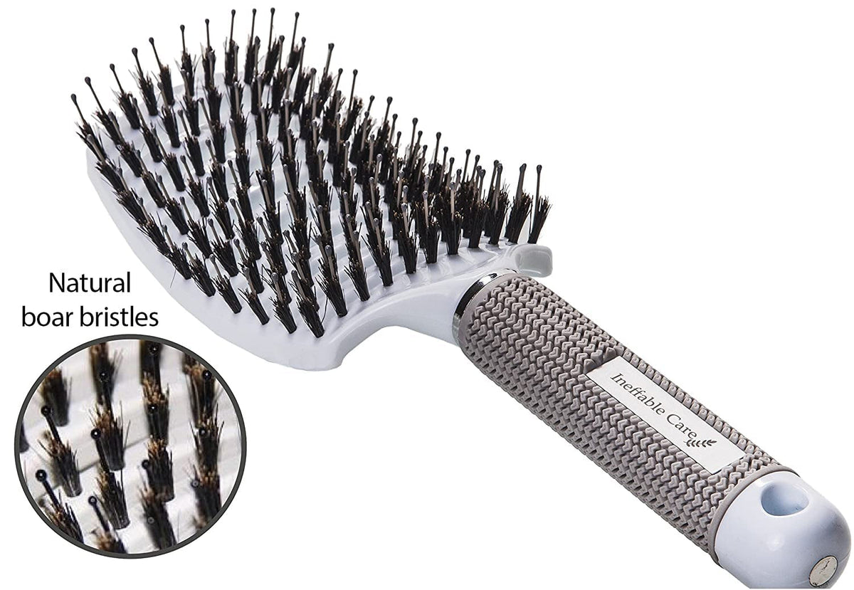 Professional Boar Bristle Hair Brush Set – Curved and Vented Detangling Brushes for All Hair Types – Ideal Gift Kit for Women