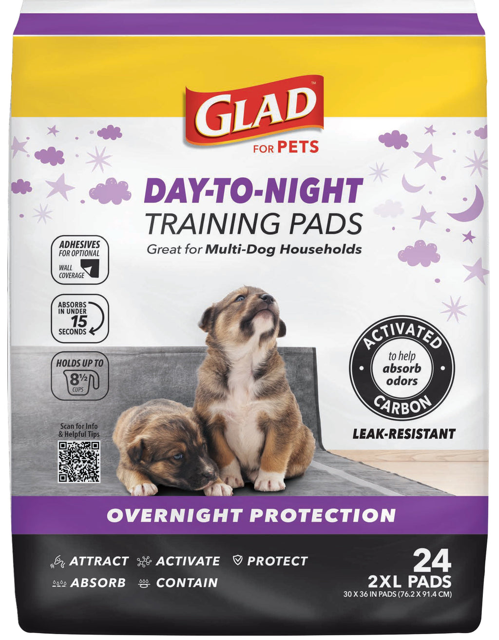Giant Size Activated Charcoal Leak-Resistant Training Pads for Dogs, 30X36, 24 Count
