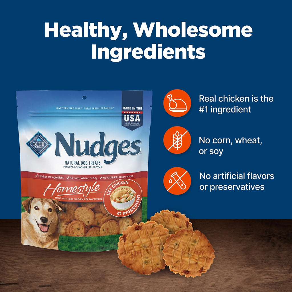 Nudges Homestyle Natural Dog Treats with Real Chicken - 16 Oz Bag of Deliciousness for Your Furry Friend!