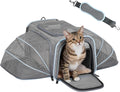 Expandable Small Cat Carriers Dog Carrier, Airline Approved Soft-Sided Portable Washable Pet Travel Carrier with Two Extension up to 9LB