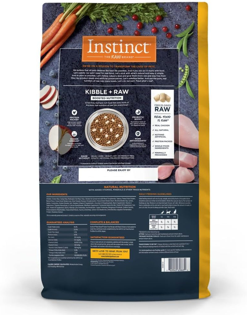 Raw Boost, Natural Dry Cat Food with Freeze Dried Pieces, High Protein, Grain Free Recipe - Real Chicken, 10 Lb. Bag