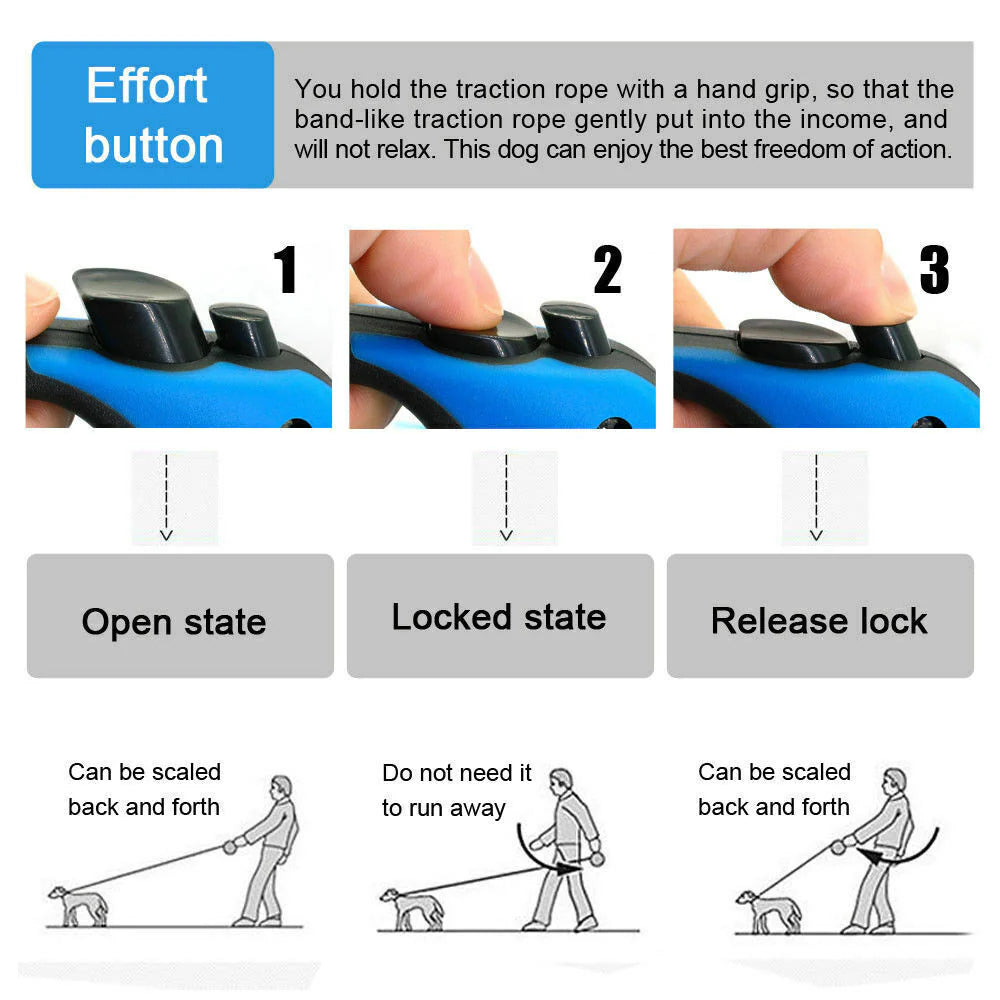 16.5FT Retractable Dog Leash - Automatic Walking Lead for Small & Medium Dogs