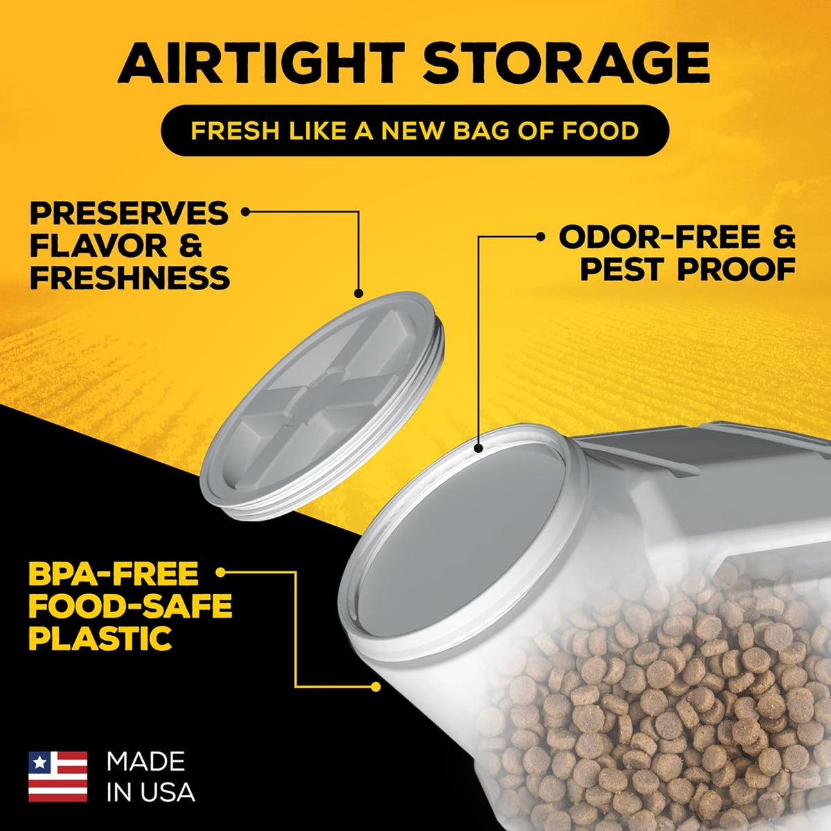 Vittles Vault Stackable Dog Food Storage Container with Sealing Lid, up to 40 Lbs Dry Pet Food Storage Container, Usa-Made - [20.5"L X 12"W X 16.75"H]