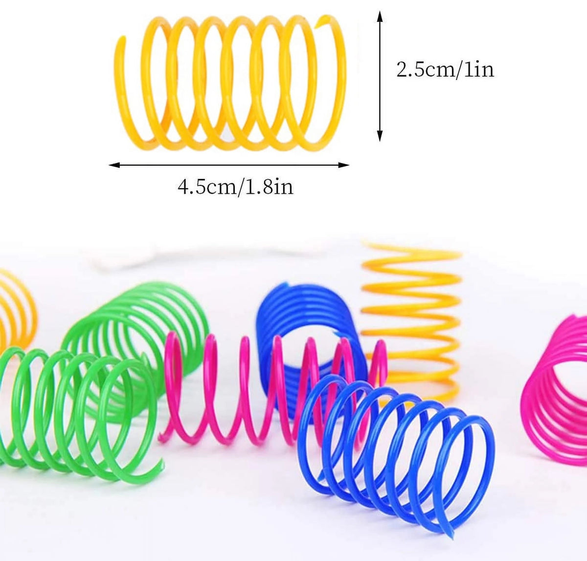 Vibrant 40-Pack Cat Spiral Springs - Durable, Colorful Indoor Toys for Swatting, Biting & Hunting Fun!